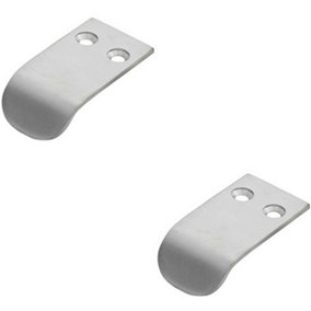 2x Semi Concealed Cabinet Finger Pull Handle 12mm Fixing Centres Satin Chrome