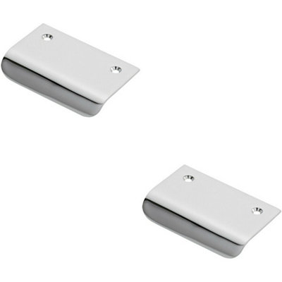 2x Semi Concealed Cabinet Finger Pull Handle 52mm Fixing Centres ...
