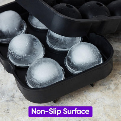 2x Silicone Ice Cube Tray Square Round DIY Party Tray Freezer Mould Easy Pop Out