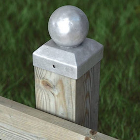 2x Silver Metal Fence Post Ball - Metal Fence Post Ball