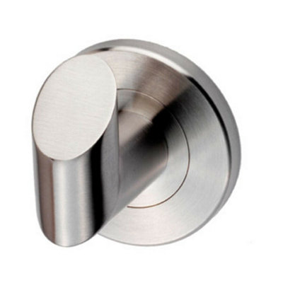 2x Single Bathroom Robe Hook on Concealed Fix Rose 44.5mm Proj ...