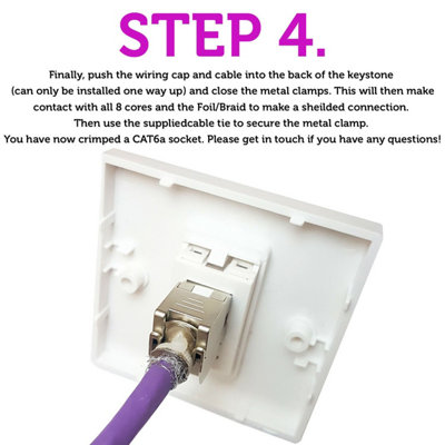 2x Single CAT6a Shielded Wall Plate Tool less RJ45 Ethernet Data Socket Outlet - 5