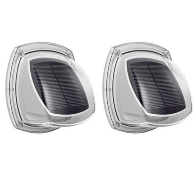 2x SMD 6 Led Outdoor Solar Light Lamp - Wall Fence Door Step Security Bright Lights Lamps - Waterproof and ABS Material
