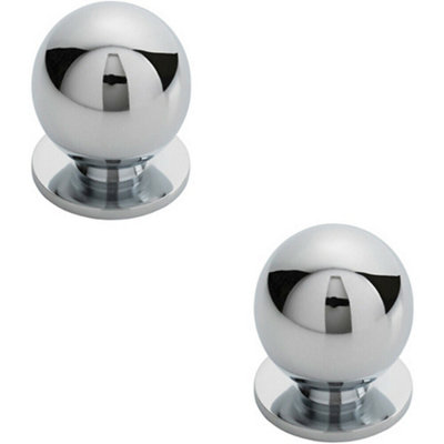 2x Solid Ball Cupboard Door Knob 30mm Diameter Polished Chrome Cabinet Handle Price Comparisons | Compare The Build