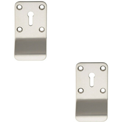 2x Standard Lock Cylinder Pull Handle 78.5 x 43mm Bright Stainless Steel