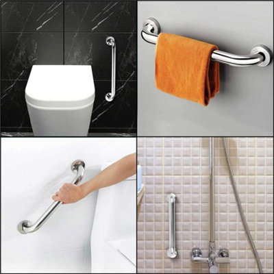 2x Steel Safety Grab Bar Bathroom Support Handle Shower Rail