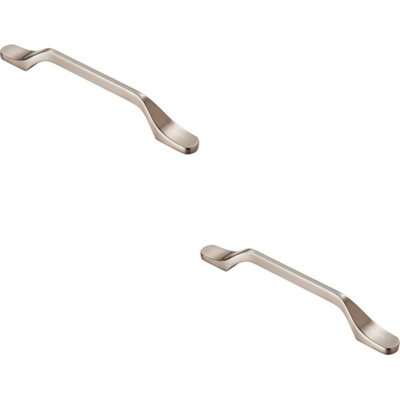 2x Straight Slimline Cupboard Pull Handle 160mm Fixing Centres Satin Nickel Price Comparisons | Compare The Build