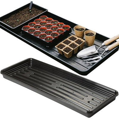 2x Strong Black Flower Plant Trays Easy To Handle Multi Use Ideal For ...