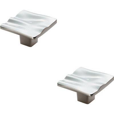 2x Textured Square Plate Cupboard Door Knob 44 x 44mm Polished Chrome Handle Price Comparisons | Compare The Build