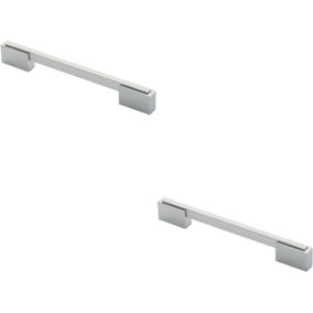 2x Thin Rectangular Bar with Recessed Plinths 160mm Centres Dual Chrome