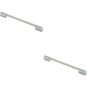 2x Thin Rectangular Bar with Recessed Plinths 224mm Centres Dual Chrome