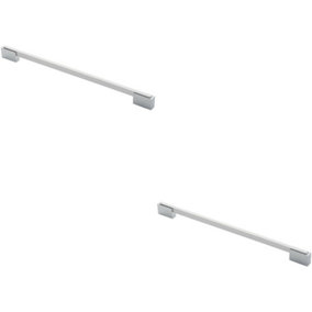 2x Thin Rectangular Bar with Recessed Plinths 320mm Centres Dual Chrome