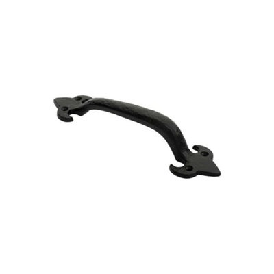 2x Traditional Forged Iron Pull Handle 230 x 56mm Black Antique Door Handle