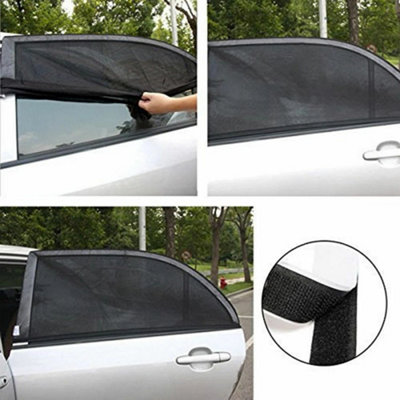 2X Universal Car Rear Window Sun Shade Blind Mesh Cover Screen Kid ...