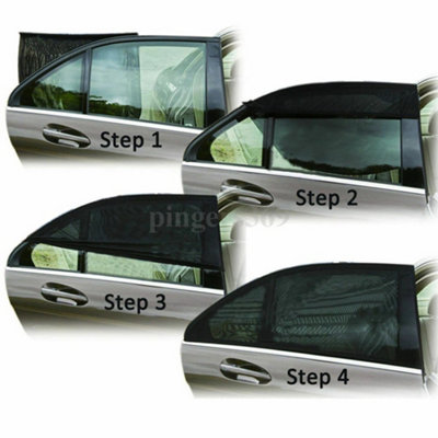 2X Universal Car Rear Window Sun Shade Blind Mesh Cover Screen Kid ...