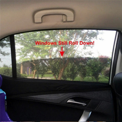 2X Universal Car Rear Window Sun Shade Blind Mesh Cover Screen Kid ...