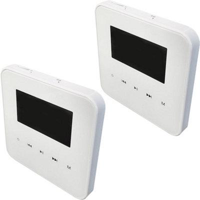 2x Wall Mounted Compact Bluetooth Amplifier - Stereo Hi-Fi Music System