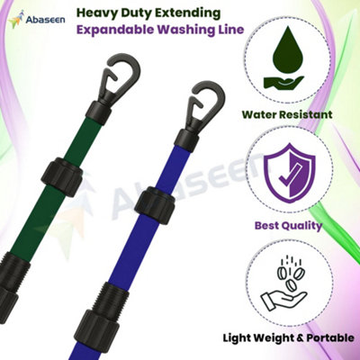 2x Washing Line Props Set, Clothes Line Support Poles, Heavy Duty Line Props