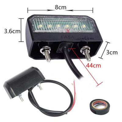 2x Waterproof 6-LED License Plate Lights – Universal For Truck Trailer SUV RV (12V-24V) 6 thumbnail image