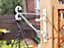 2x White Hanging Basket Bracket 14 Inch 35cm Metal Flower Basket Fence Hanger