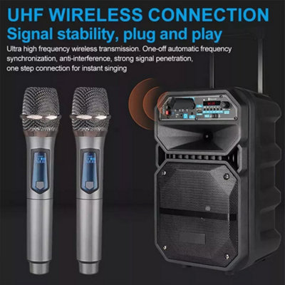 2x Wireless Microphone UHF Professional Handheld Mic System Receiver for Karaoke