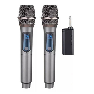 2x Wireless Microphone UHF Professional Handheld Mic System Receiver for Karaoke