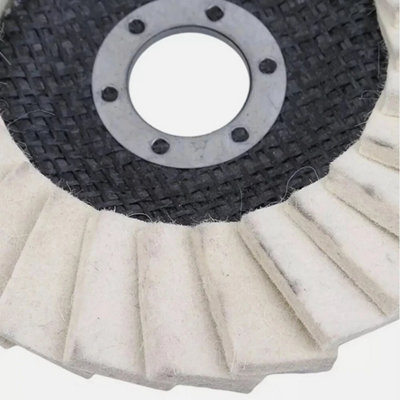 6-Piece Wool Polishing Buffing Pads For Angle Grinder - 4.5" Flap Discs, 80 Grit