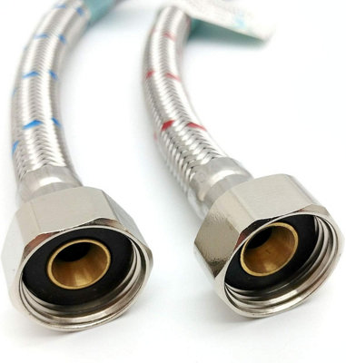 2x WRAS Approved M10 (10mm) x 1/2 BSP (500mm) Flexible Tap Connector ...