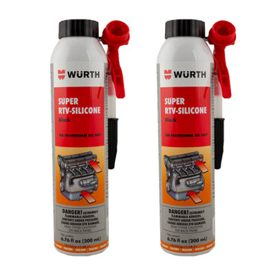 2x Wurth RTV Black Silicone Instant Gasket Maker High Temperature ...