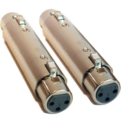 2x XLR 3 Pin Female To XLR Socket Coupler Adapter Converter Joiner PA