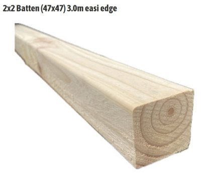 2X2  timber rounded edges (45x45mm) 3.0m long (pack of 9) FREE DELIVERY