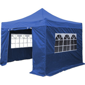 2x2m Pop-Up Gazebo & Side Walls Set BLUE - Strong Outdoor Garden Pavillion Tent