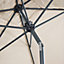 2x3m centre pole parasol - adjustable aluminium central mast and crank handle opening - Touquet - Sand