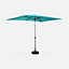 2x3m centre pole parasol - adjustable aluminium central mast and crank handle opening - Touquet - Turquoise