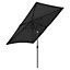 2x3M Large Garden Rectangular Parasol Outdoor Beach Umbrella Patio Sun Shade Crank Tilt No Base, Black