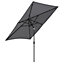 2x3M Large Garden Rectangular Parasol Outdoor Beach Umbrella Patio Sun Shade Crank Tilt No Base, Dark Grey