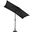 2x3M Outdoor Garden Parasol Umbrella Patio Sun Shade Crank Tilt with Round Base, Black