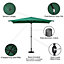 2x3M Outdoor Garden Parasol Umbrella Patio Sun Shade Crank Tilt with Round Base, Dark Green