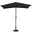 2x3M Parasol Umbrella Patio Sun Shade Crank Tilt with Round Base, Black