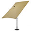 2x3M Parasol Umbrella Patio Sun Shade Crank Tilt with Round Base, Taupe