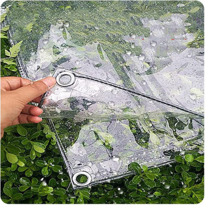 2x4m Clear Heavy Duty Tarpaulin Waterproof with Eyelets Outdoor ...