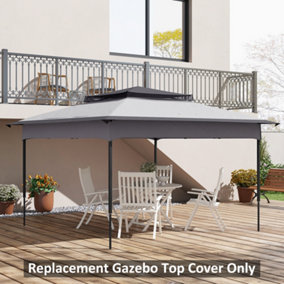 3.25mx3.25m Pop up Gazebo Roof Replacement, 30+ UV Protection, Grey