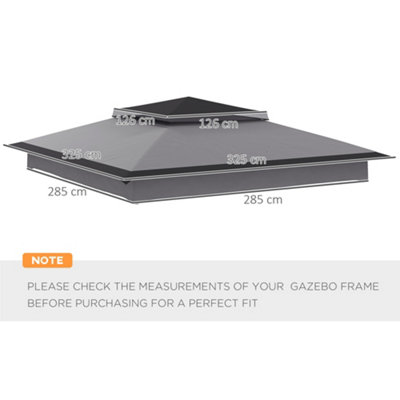 3.25mx3.25m Pop up Gazebo Roof Replacement - 3