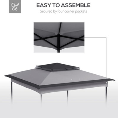 3.25mx3.25m Pop up Gazebo Roof Replacement - 6
