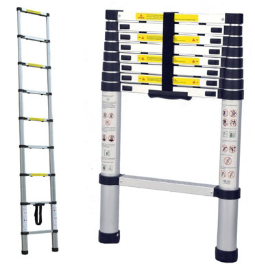 3.2m Alivio Extendable Aluminium Telescopic Soft-Close Telescopic Ladder