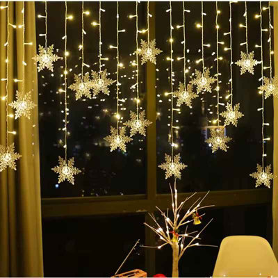 3.2M Christmas Snowflake LED String Lights Warm White 220V EU Plug ...