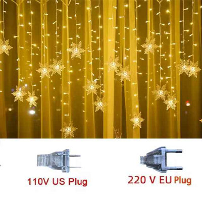 3.2M Christmas Snowflake LED String Lights Warm White 220V EU Plug ...