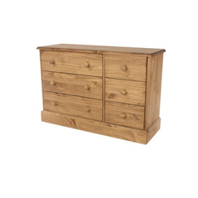 3+3 drawer wide chest, Antique waxed, Cotswold collection