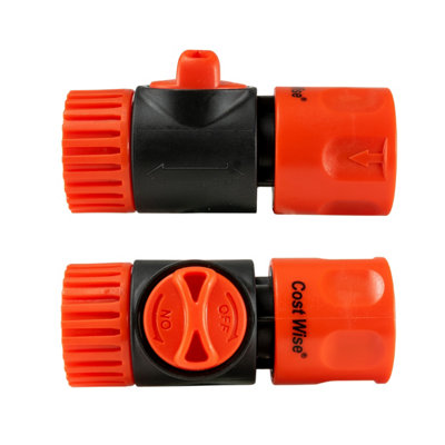 3/4" adaptor+waterbutt tap/valve with female universal click-lock connection (fits 26mm hole) - 7