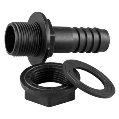 3/4" barb(20mm)Water butt /rain barrel/water storage tank barbed hosetail for overflow/outlet3/4" bsp thread requires a 26mm hole - 7